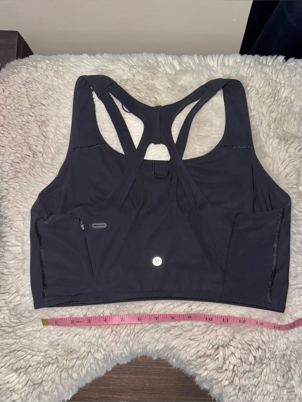 Lululemon Black Sport Bra Stash N Run Women Size 12